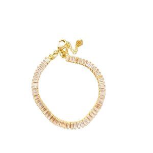 18k Gold filled Baguette CZ Diamond Tennis bracelet